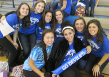 Seniors pose for the camera at the fall pep rally on Wednesday, 11/07/13.