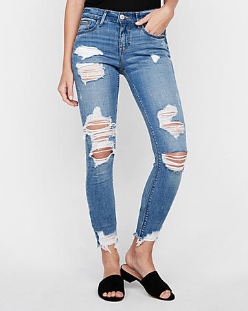 jeans with ripped ends