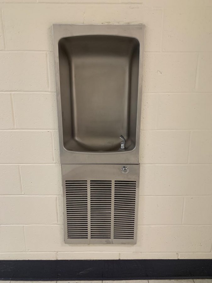Water fountains like the one located by the Performing Arts Center would benefit from a filtration system.