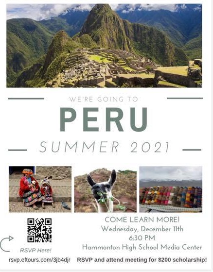 Interest meeting scheduled for Peru 2021 trip