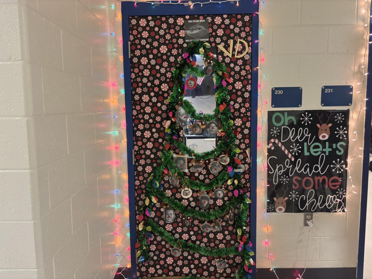 Period 8 classes spread holiday cheer with creative door decorations